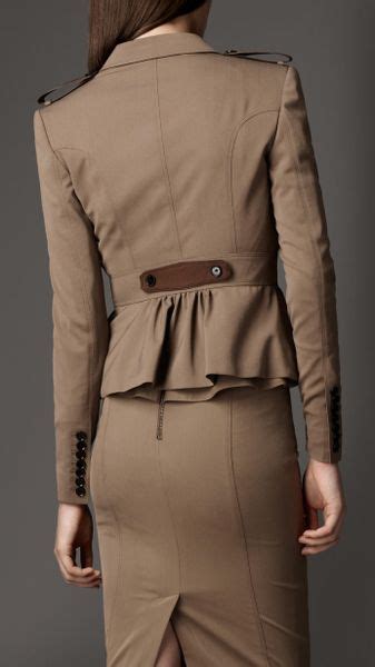 burberry london peplum taupe brown jacket|Burberry clothing website.